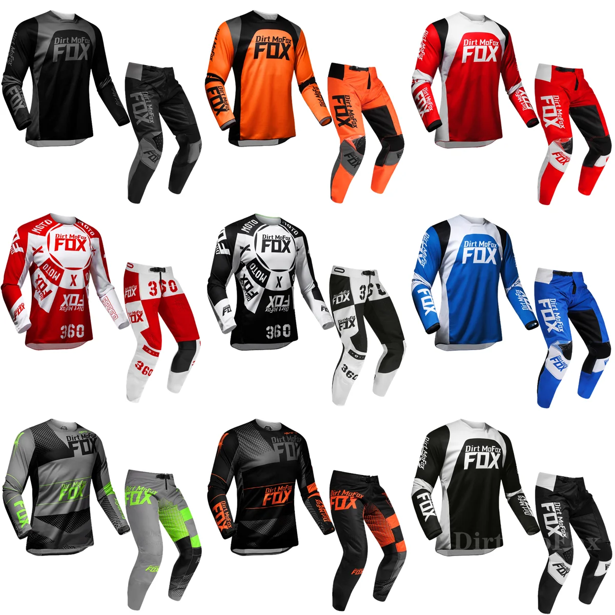 Motocross Racing Dirt MoFox Gear Set Flexair Mach For MTB MX ATV Jersey Pants Mountain Bicycle Offroad Mens Kits Motorbike Suit