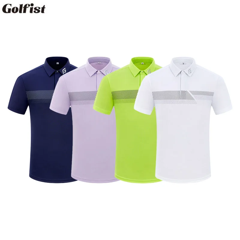Ist Summer Men Elastic Quick Dry Golf T-shirts Male Leisure 