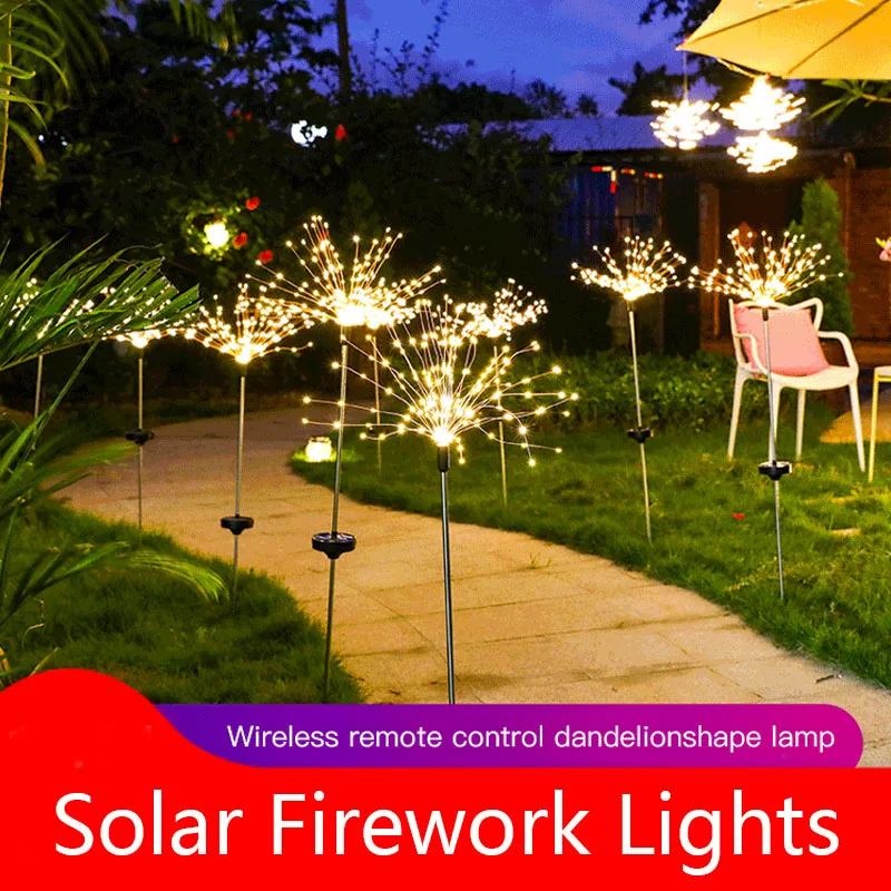 

Solar Firework Light Ip65 Waterproof Wire String Lights Christmas Garden Lawn Lamp Dandelion Holiday Lamp