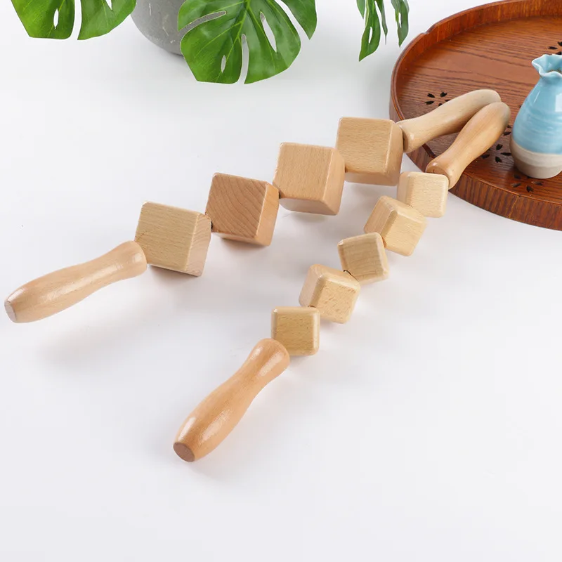 

Wooden Cube Rollers Massager Wood Therapy Lymphatic Drainage Tool Anti-cellulite Dice Roller Stick Pain Relief for Whole Body