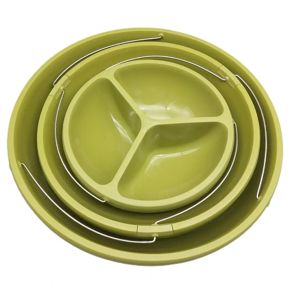 

Collapsible Serving Bowl Dual Laye Snack Bowl Collapsible Nesting Plastic Platter 2/3 Tier Twist Fold Party Bowl for Dips