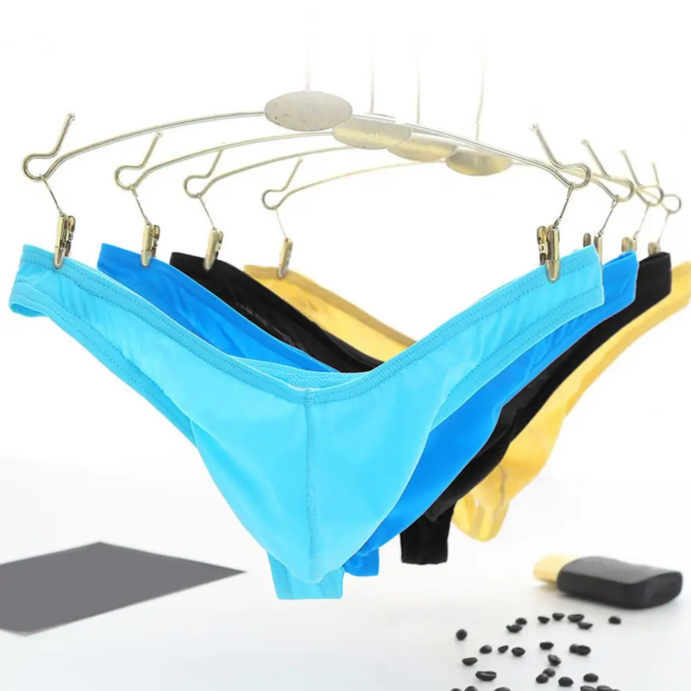 Мужские сексуальные стринги с низкой посадкой U-выпуклые однотонные трусы