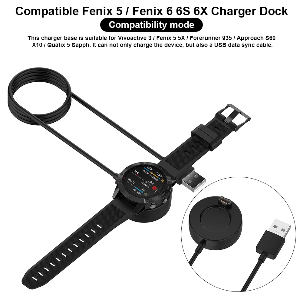 

USB Charger Dock Stand Station For Fenix5 5S 5X Charging Cable Dock Stand Base For Fenix 6 6S 6X Watch Charging Cable Base