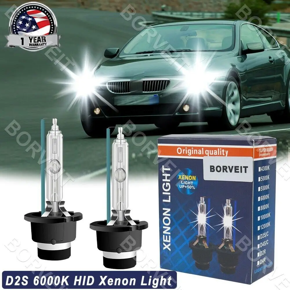 

2PC D2S Front HID Xenon White Headlight High Low Beam Bulbs For BMW 645Ci 650i
