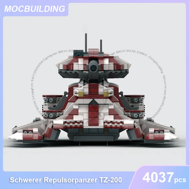 Фото Тяжелый репульсорный танк TZ-20, модель MOC, строительные блоки, кирпичики для самостоятельной сборки, космическая коллекция, креативные игрушки, подарки, 4037 деталей. №3