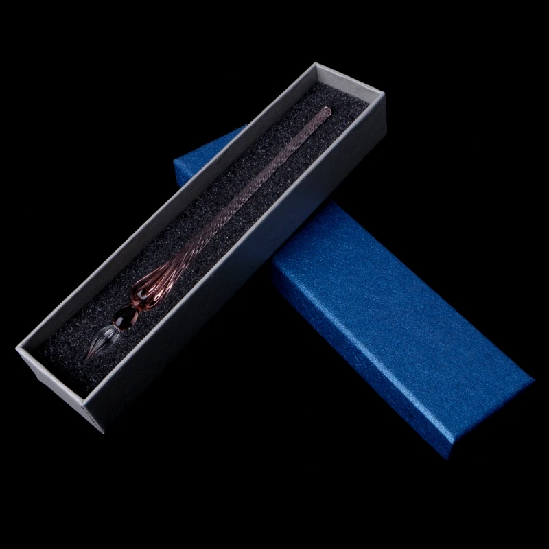 

Винтажная стеклянная перьевая ручка, перьевые ручки с наполнителем и чернилами в подарочной коробке