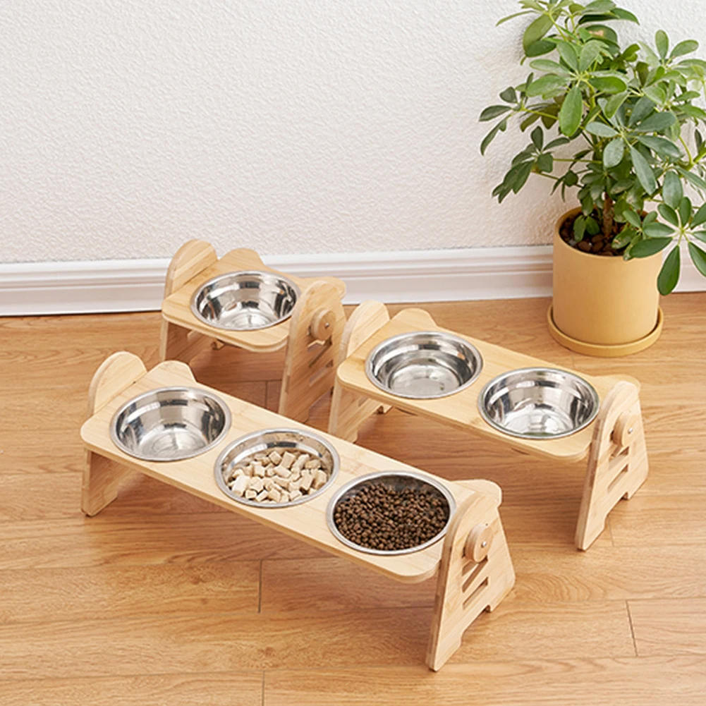 

Elevated Dog Bowl 4 Height-Adjustable Cat Food Bowls Stand Anti-Overturning Neck Guard Pet Feeder Pet Supplies