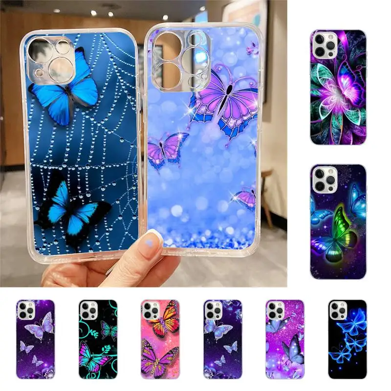 

Cartoon Glitter Butterfly Phone Case For Iphone 7 8 Plus X Xr Xs 11 12 13 Se2020 Mini Mobile Iphones 14 Pro Max Case