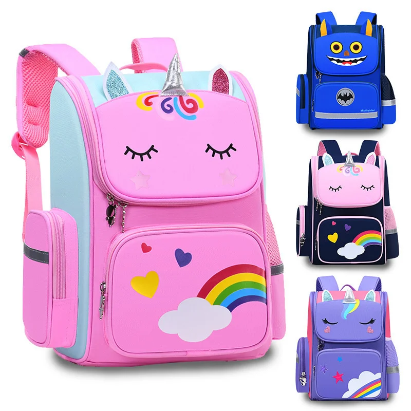 

Primary School Students Backpack 3D Cartoon Children's Schoolbag New Kindergarten Bag for Girls Boy Cute Rainbow Mochila Escolar