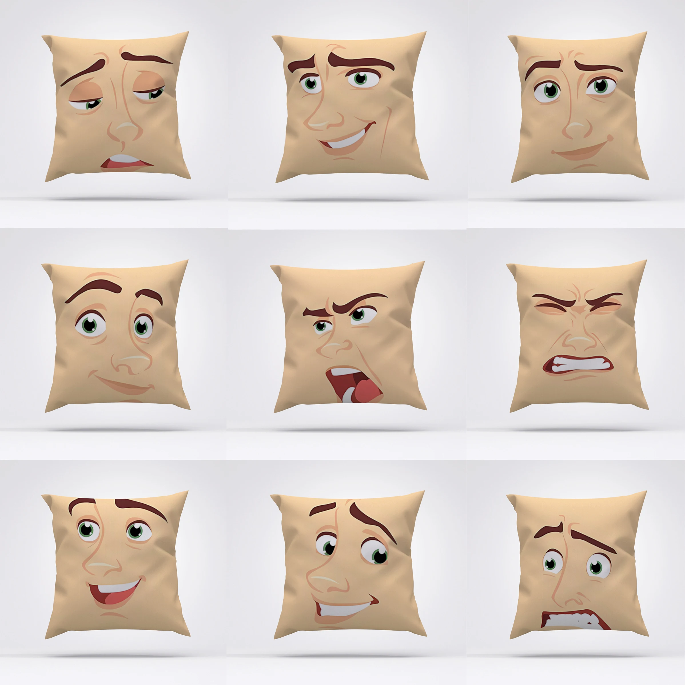

Pillow Covers Decorative Sofa Cushions Emoticon Ornamental Pillows for Living Room Short Plush Cushion Cover 45*45 Pillowcase
