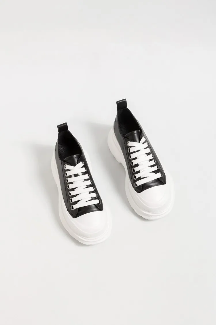 

Новинка 2020, женские туфли на толстой подошве, маленькие белые туфли на плоской подошве для увеличения роста искусства