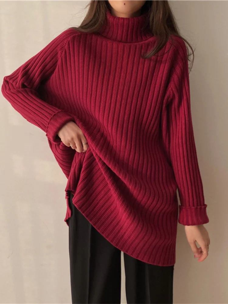 

Свитер женский зимний, модель 2023 года, Модный пуловер в Корейском стиле, свитер большого размера, трикотажные топы, теплый и расслабленный толстый свитер для пожилых людей