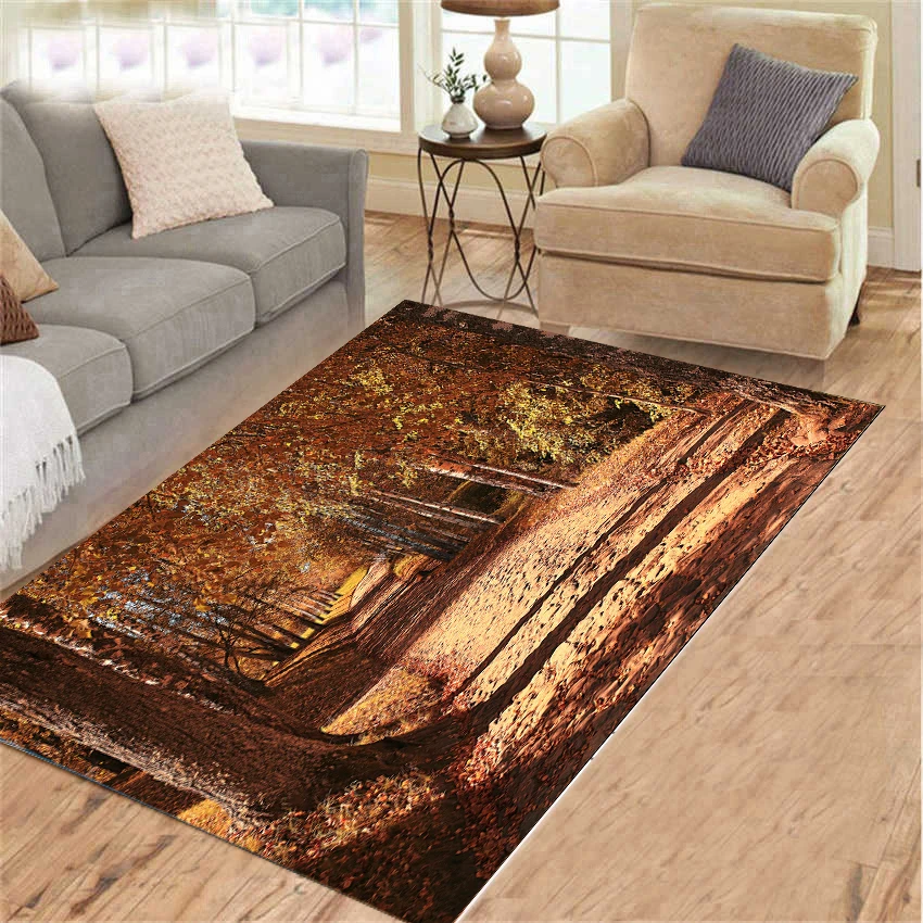 

2022new Autumn tree Area Rugs livingroom Floor Mat Cartoon Super Pattern 3D Printing Carpets for Living Room Mat for Living Room