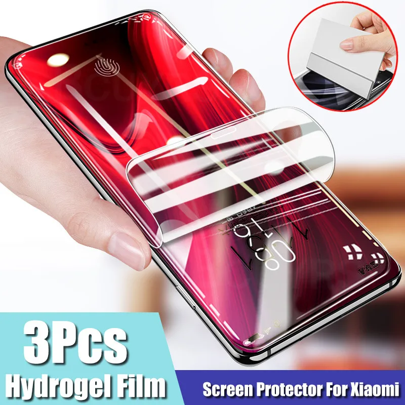 

3Pcs Screen Protector For Xiaomi Redmi Note 8 9 7 Pro Poco X3 M3 Hydrogel Film For Mi 11 10 8 9 SE 9T Pro A2 A3 Note 10 Pro Lite