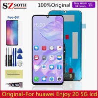 100 original for huawei enjoy 20 5g lcd display with frame touch screen digitizer assembly for huawei enjoy 20 lcd wkg an00