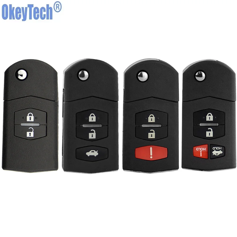 

OkeyTech Remote Key Case For Mazda 2 3 5 6 Series M6 MX5 CX5 CX7 CX9 RX8 2005 2006 2007 2008 2009 2010 2011 2015 Flip Fob Shell