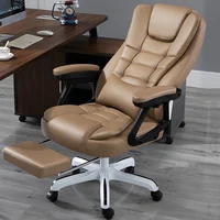 Modern Chaise Lounge Adjust Leather Upholstered Creative Design Chaise Lounge Hanging Footrest Ledersessel Modern Office Chairs