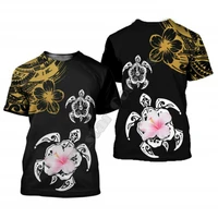 2022 mens and womens short sleeve t shirts harajuku hibiscus turtle new trend 3d printing round neck casual summer shirts