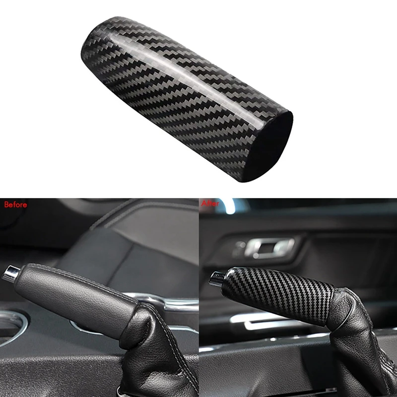 

Автомобильная крышка для ручного тормоза из АБС-углеродного волокна, ручка для рычага тормоза, крышка для ручки Ford Mustang 2015-2021