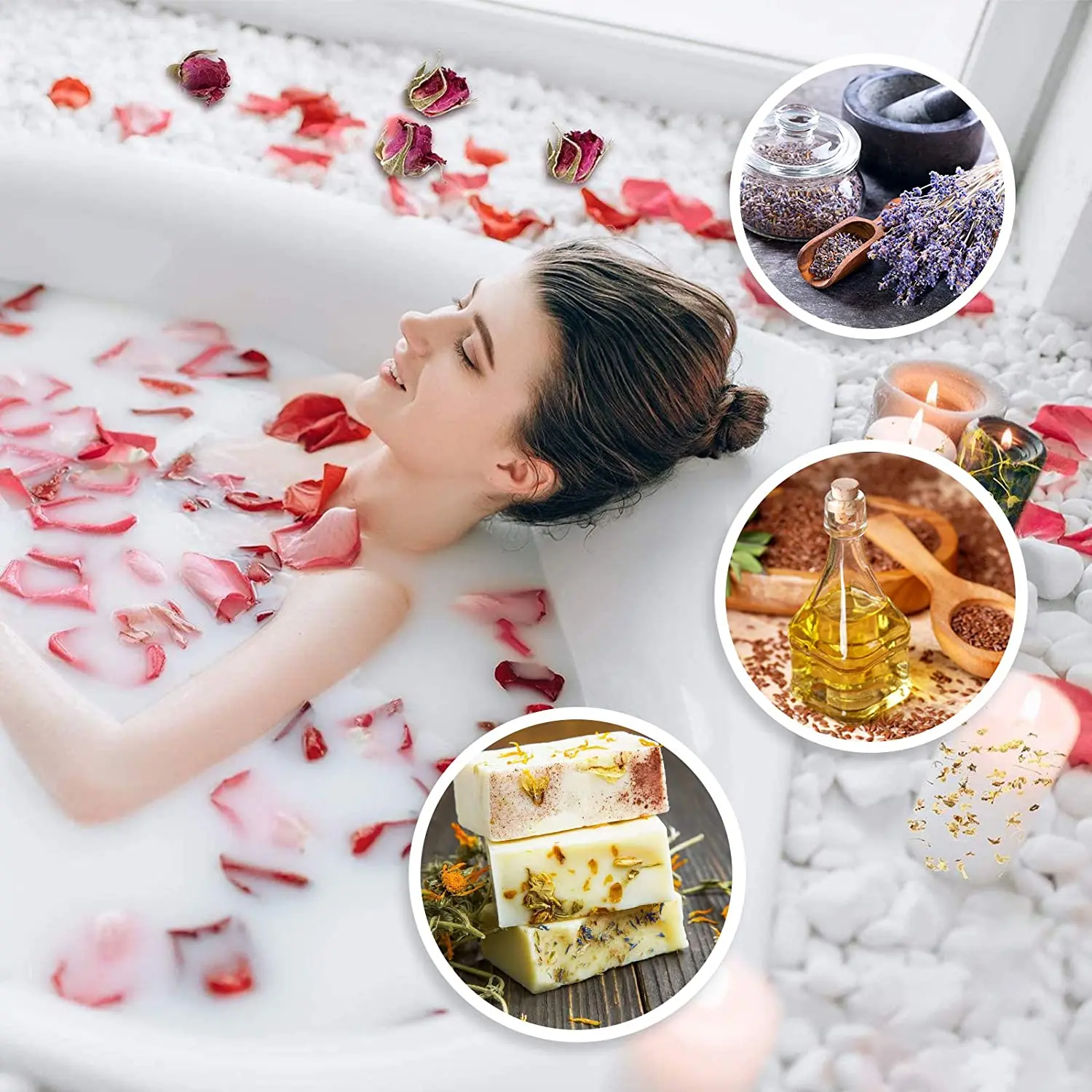 9 пакетов натуральных сушеных цветов роза лаванда жасмин набор для