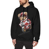 teddy bear riding racing motorbike hoodie sweatshirts harajuku creativity street clothes 100 cotton streetwear hoodies