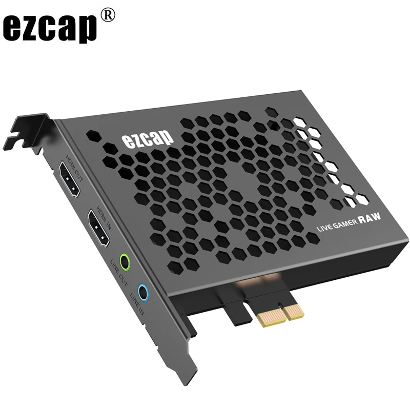 

Ezcap324 PCIE Карта видеозахвата 1080p 4K HDMI плакат для записи видео игр устройство для прямой трансляции звуковой микшер линия в аудио выход
