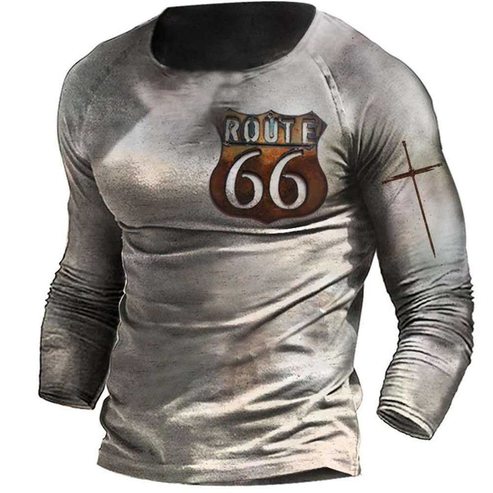 

Vintage Men's Long Sleeve T Shirts Cotton Tee Shirt Male Tops Letter Graphic 3d Print T-shirt Fall Oversized Male Retro Clothing