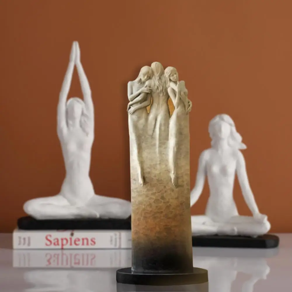 

Modern Crafts Statues Sculptures Three Goddess Embracing Resin Statue Desktop Ornaments Home Interior Decoration Dropshipping