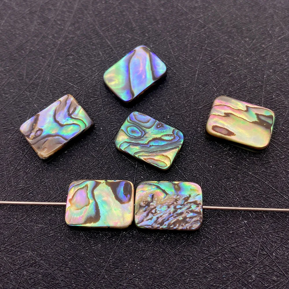 Fashion Rectangular Abalone Shield Loose Beads Abalone Shell for Men and Women for Making DIY Jewelry Necklace  Accessories