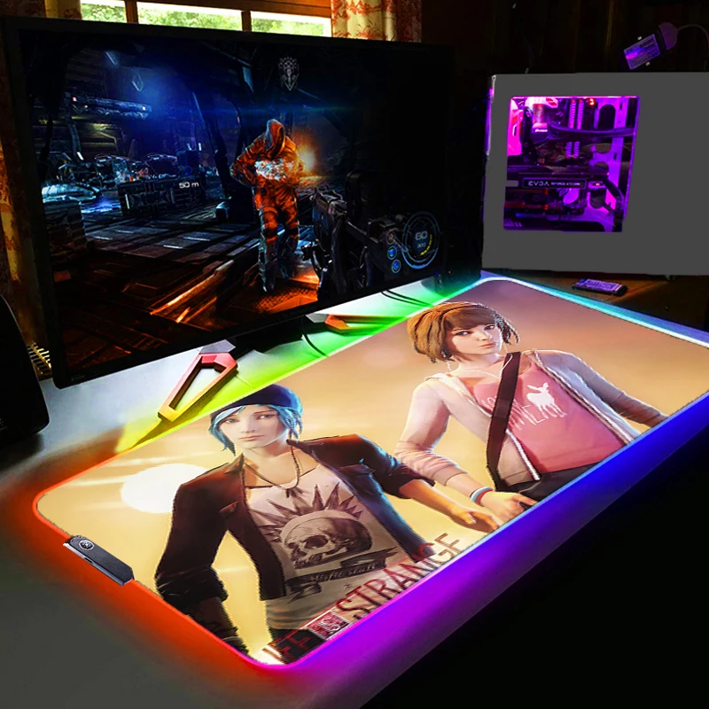 

Life Is Strange RGB Mouse Pad Gaming LED Gamer Keyboard Mousepad Anime Pc Accessories Free Shipping Xxl Rubber HD Picture Custom