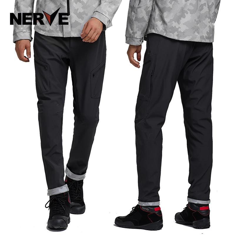 

NERVE Men Motorcycle Pants Detachable CE Protection Armor 3 Layers Motor Riding Wear Black Gray Quality Fabric Motorcycle Gear