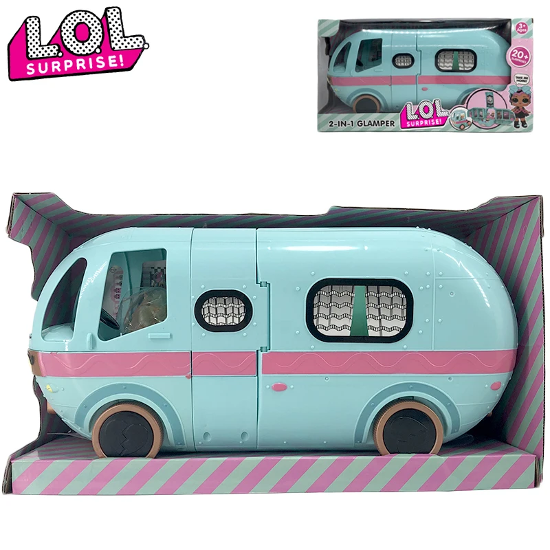 

Original LOL Surprise doll Glamper 2-in-1 Car Toys Big bus OMG dolls House Girl's Surprises DIY Toy Children's Christmas Gift