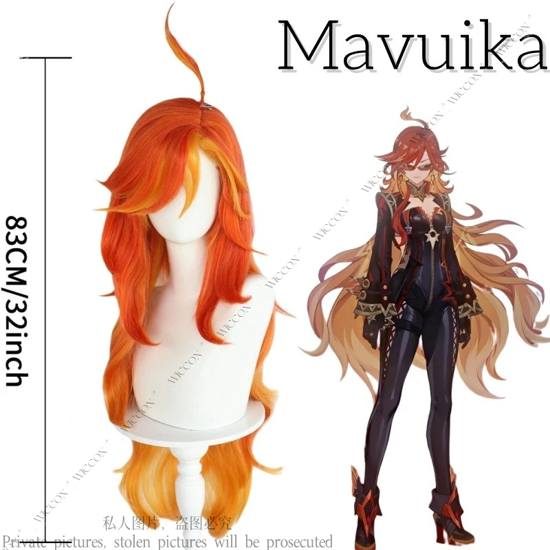 Mavuika New Natlan Косплей Парик Игра Genshin Impact The Seven God of Fire Женщина Градиент Волос Красный