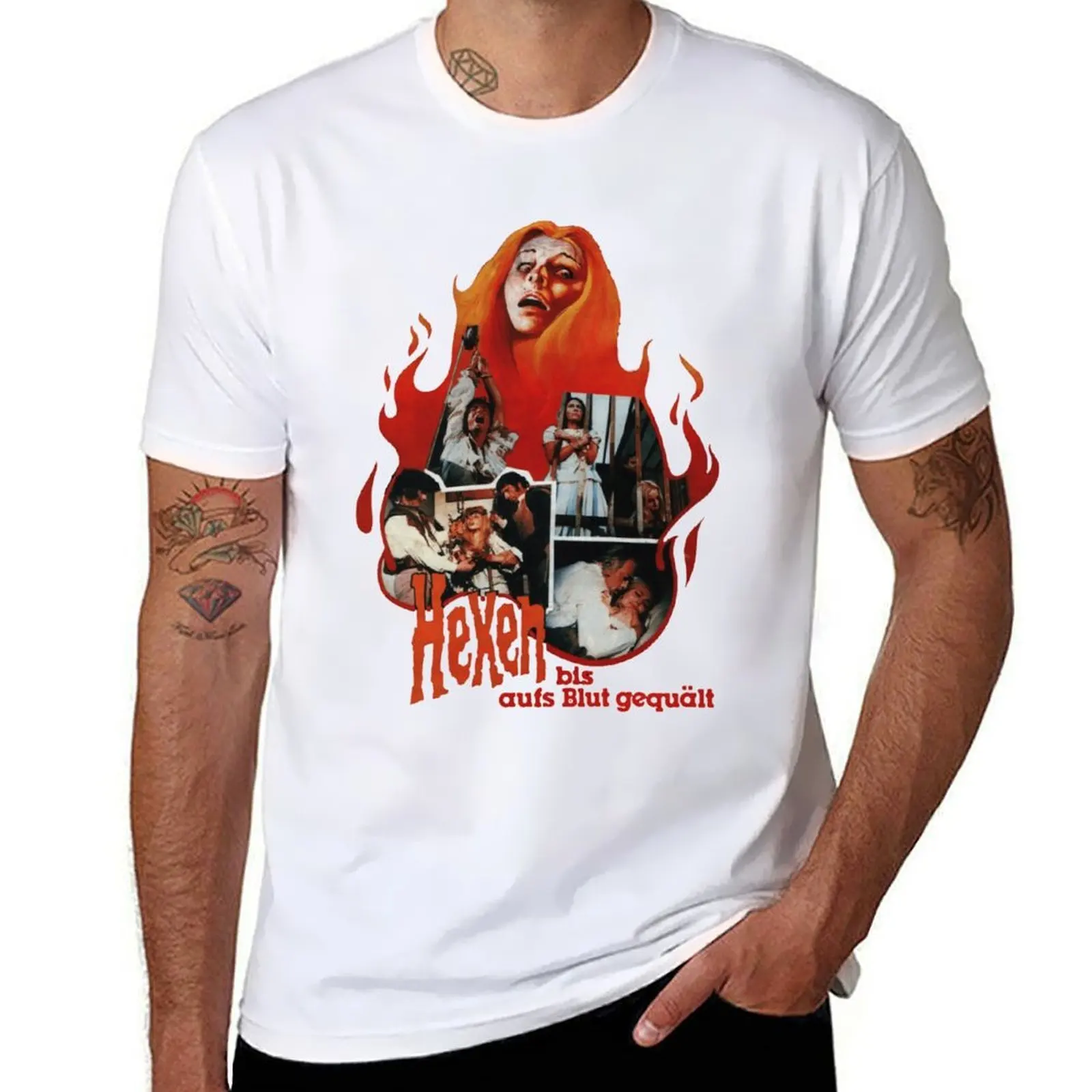 Фото Футболка Hexen mark of the Devil, мужская футболка с рисунком, незаменимая футболка, мужские винтажные футболки с графикой №1