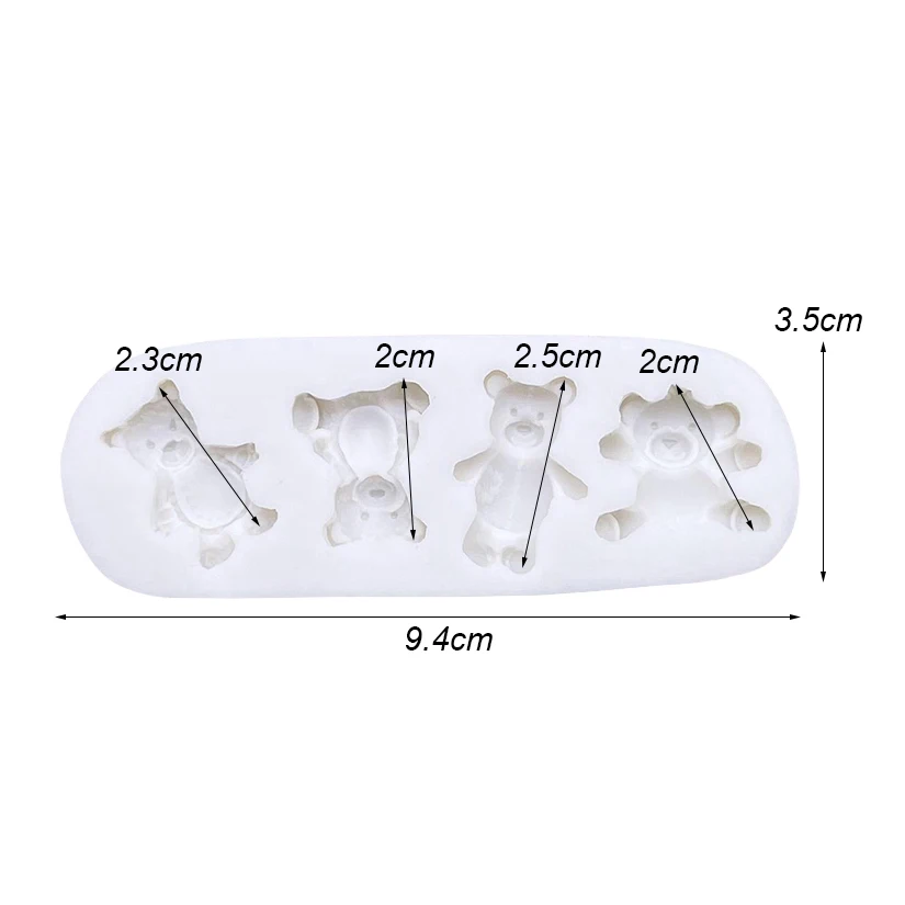 Силиконовая форма для сахарного крафта с медведем