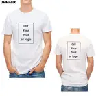 Футболка мужская с индивидуальным принтом, модная брендовая тенниска в стиле Харадзюку сделай сам с фото и логотипом, повседневная майка унисекс, белая