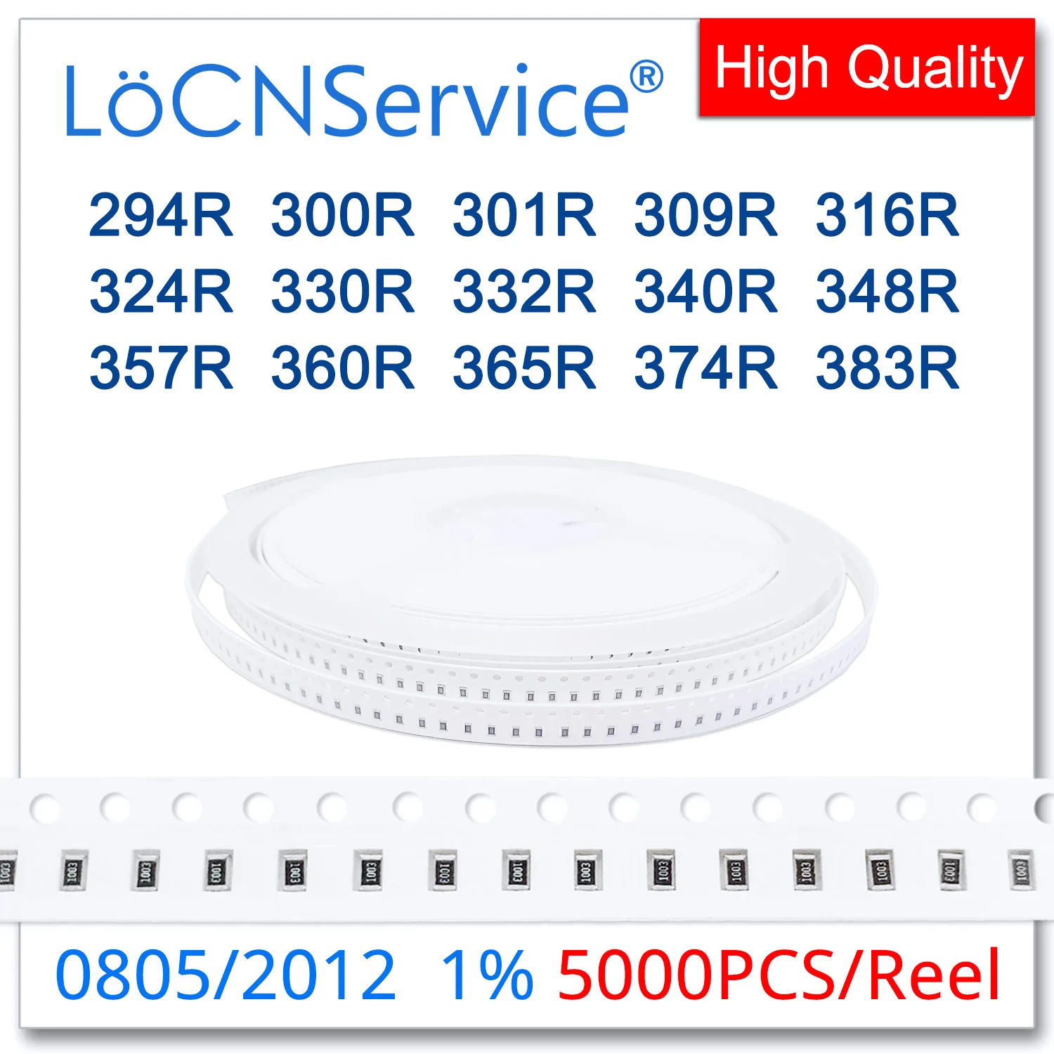 

LoCNService 0805 1% 5000PCS 294R 300R 301R 309R 316R 324R 330R 332R 340R 348R 357R 360R 365R 374R 383R 2012 Resistor OHM