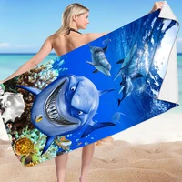 ocean dolphin prints quick dry beach towel large bath towels surf poncho microfiber bath towel summer swimming xxl beach towel