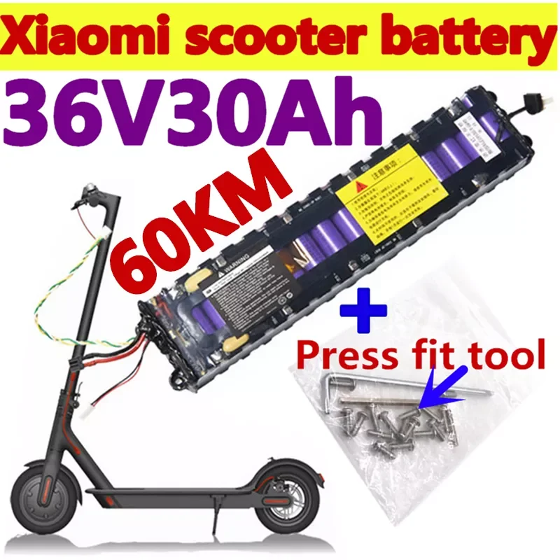

36V 30Ah 18650 lithium battery pack 10S3P 250W~600W , suitable for Xiaomi Mijia electric scooter m365 special battery