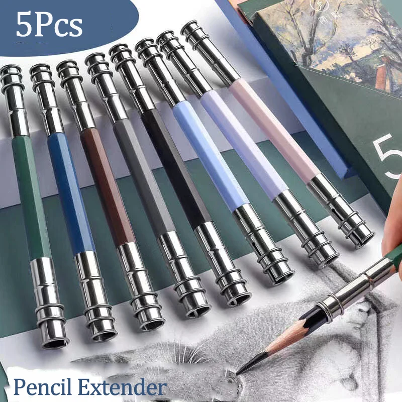 Extender Adjustable Double Head Wood Pencil Extender Holder For Charcoal School Office Painting Tool Art Supplies