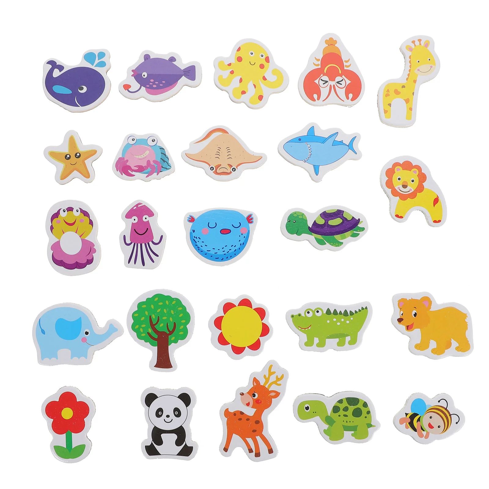 

24 Pcs Animal Fridge Magnet Infant Developmental Toys Magnets Ocean Animals Cartoon Wood Sea Refrigerator Gifts Toddler