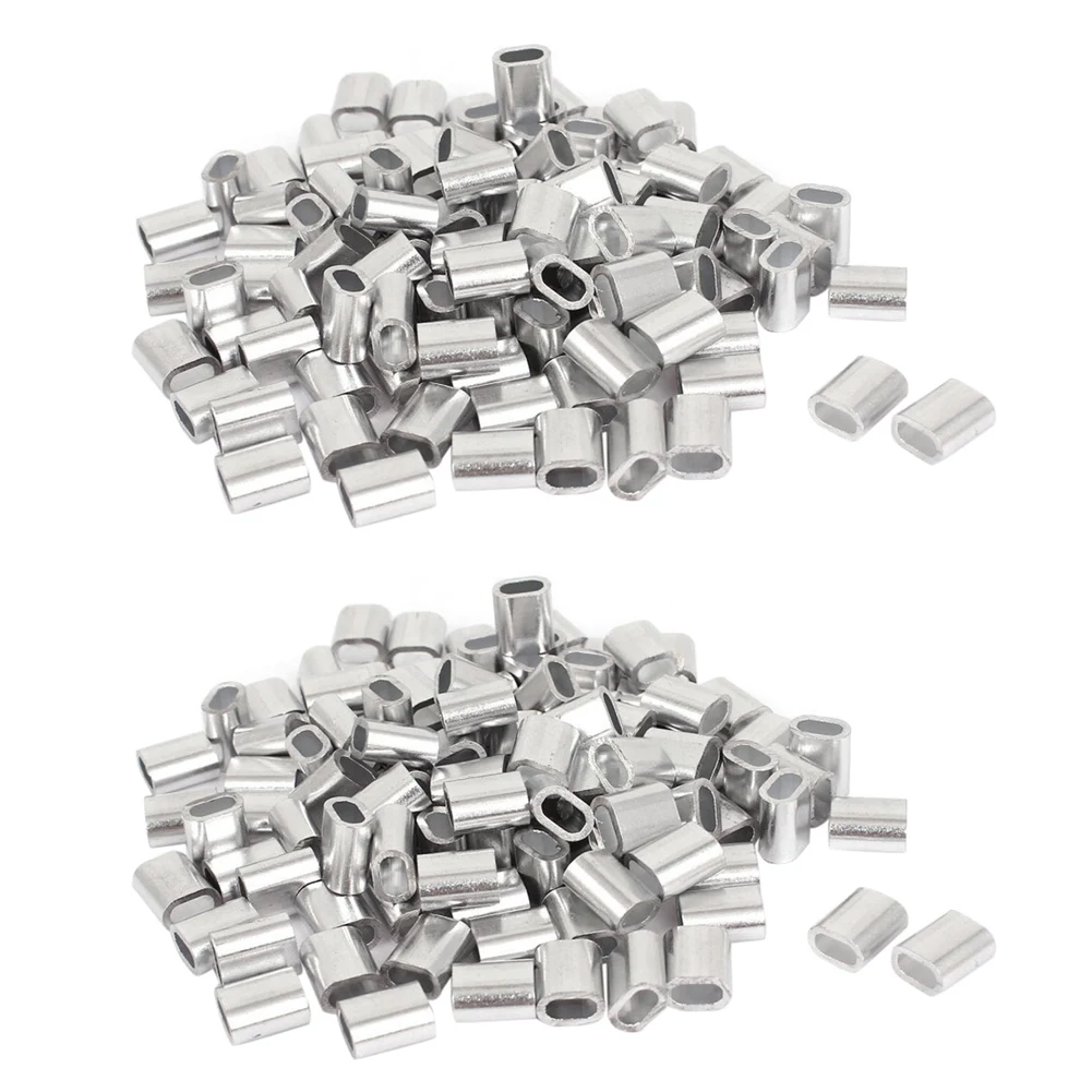 

2.5mm Single Hole Wire Rope Aluminum Sleeves Clip Cable Crimps 200Pcs