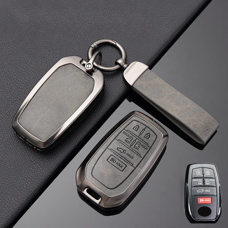 Фото 6-кнопочный чехол для гибридных автомобилей TOYOTA Sienna RAV4 VENZA Mirai Alphard PREVIA Voxy Smart Remote Key Case из цинкового сплава, чехол для автомобильного ключа №3
