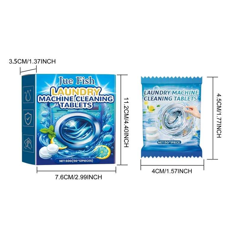 Домашние незаменимые 12/24 шт. стиральная машина таблетки для глубокой очистки