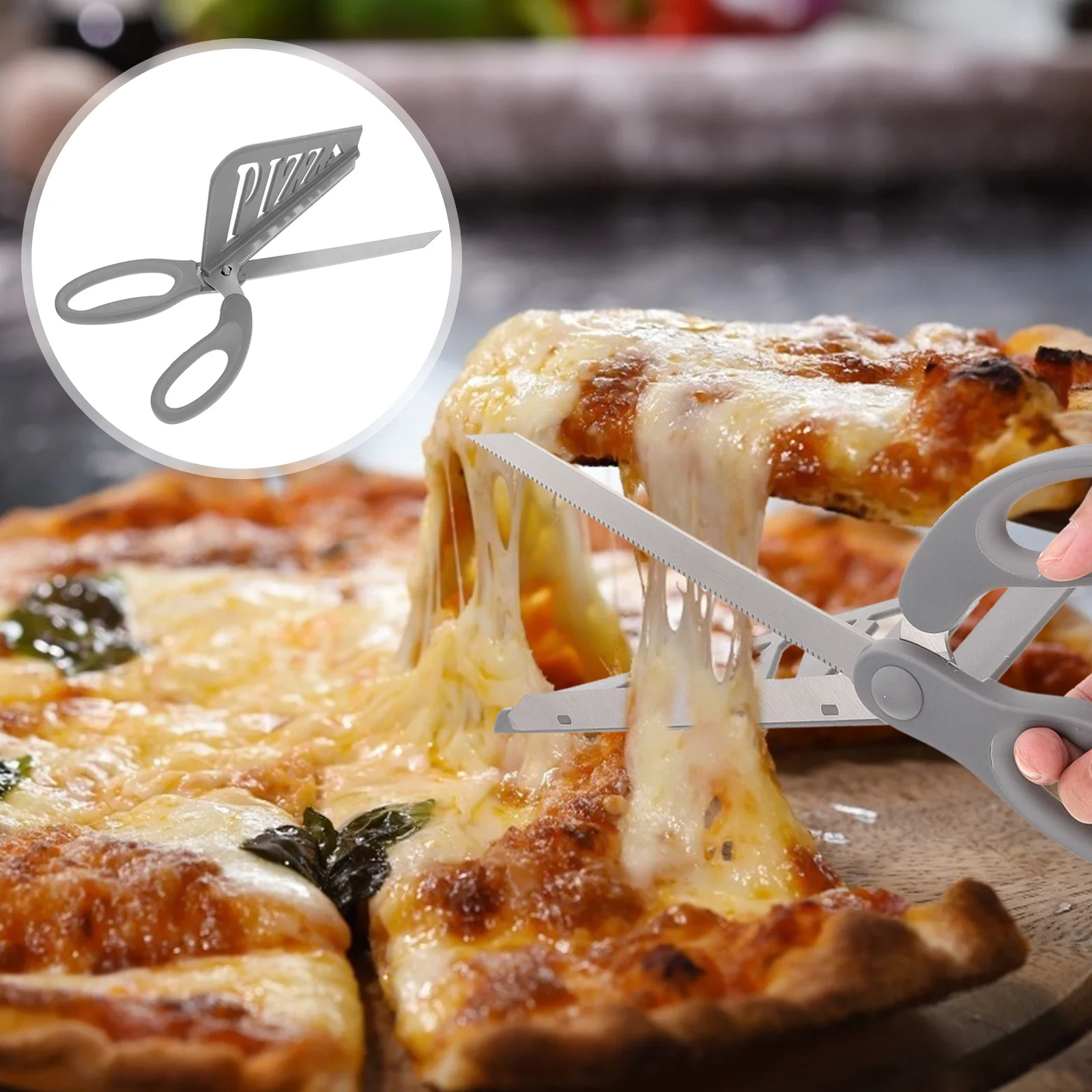 

1Pc Scissors Scissors Kitchen Shears Stainless Steel Pizza Scissors Seafood Scissor Cooking Tongs