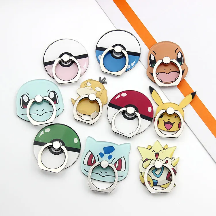

Pokemon Girl Ring Buckle Mobile Phone Holder Pikachu Charmander Phone Holder Car Anime Character Mobile Phone Decoration Gift