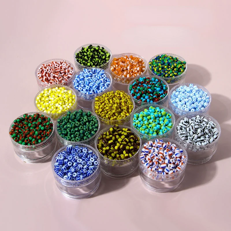 

150Pcs/Lot 4mm Stripe Czech Glass Seed Beads DIY Bracelet Necklace Beads for Jewelry Making Accessories Fashion Bead for Jewelry