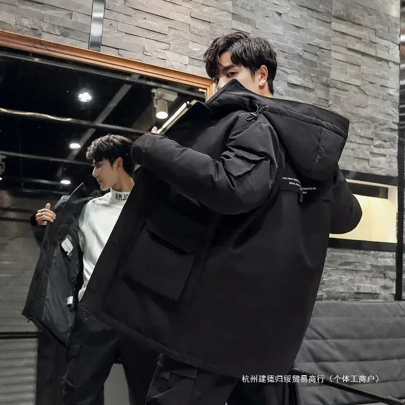 Новинка 2024 мужской пуховик средней длины плотное зимнее пальто модная теплая