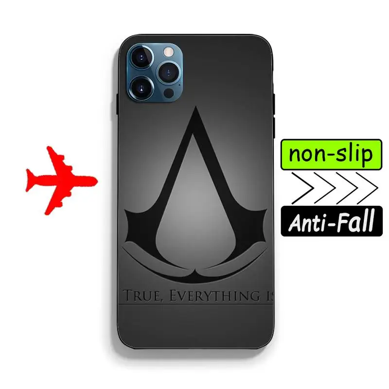 Bright Black Cover Assassins Phone Case Fundas Shell Cover For Iphone 6 6s 7 8 Plus Xr X Xs 11 12 13 Mini Pro Max images - 6