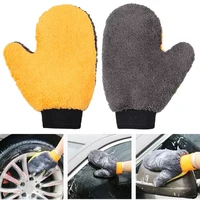 soft microfiber cleaning gloves strong water absorption chenille car body wash glove auto window glass tire detailing dust clean